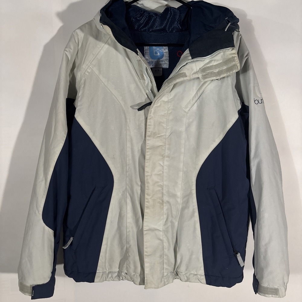 Burton Dryride Snowboard/Ski Jacket Women's Medium Off-White Hooded Winter Coat